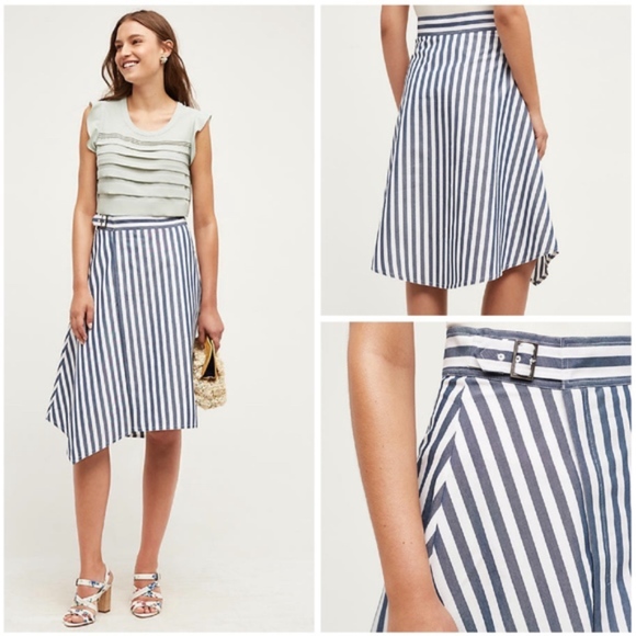 Anthropologie Dresses & Skirts - ⭐️LOWEST⭐️ 16 MAEVE Sea Stripe Skirt Asymmetrical